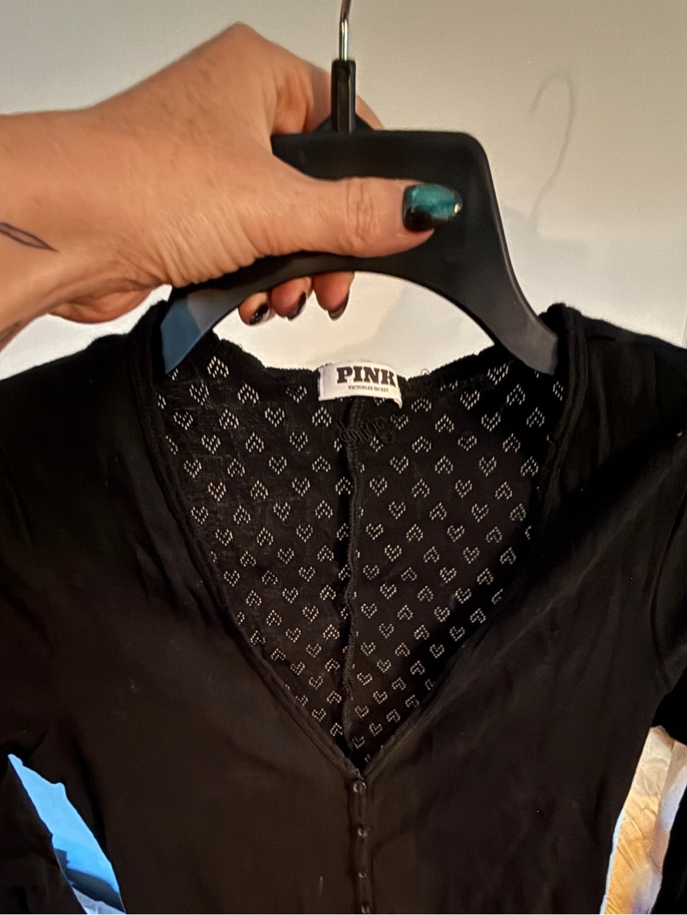 PINK Black XS Lounge Sleep Romper